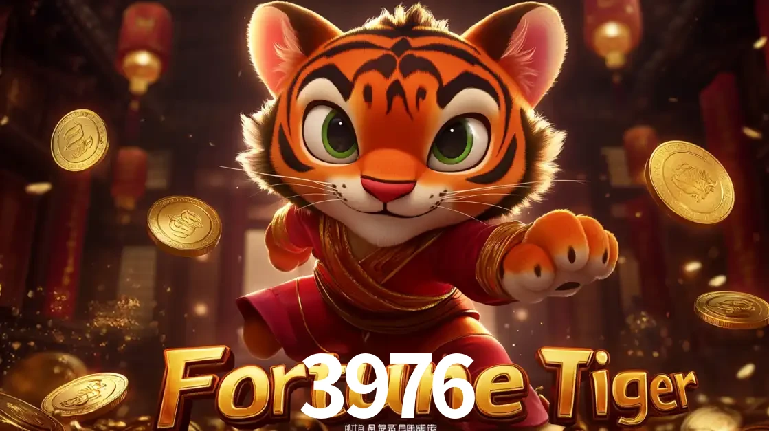 O carismático mascote do jogo de slot Fortune Tiger, um tigre fofo em pose de artes marciais, pronto para trazer sorte e multiplicadores de ganhos no cassino online 3976.